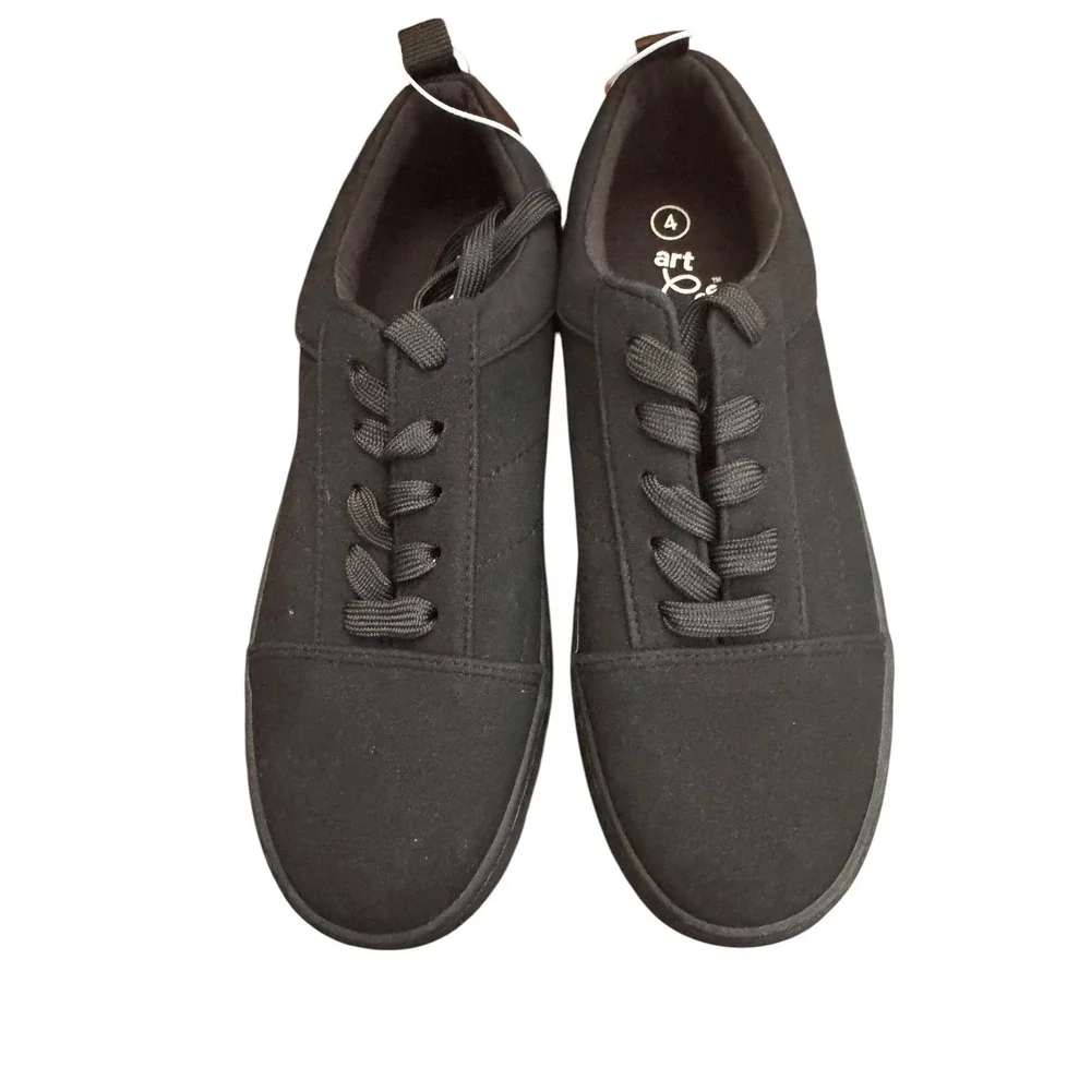 Art Class Garrett Kids Black Lace Up‎ Sneakers Size 4 Low Top Shoes New